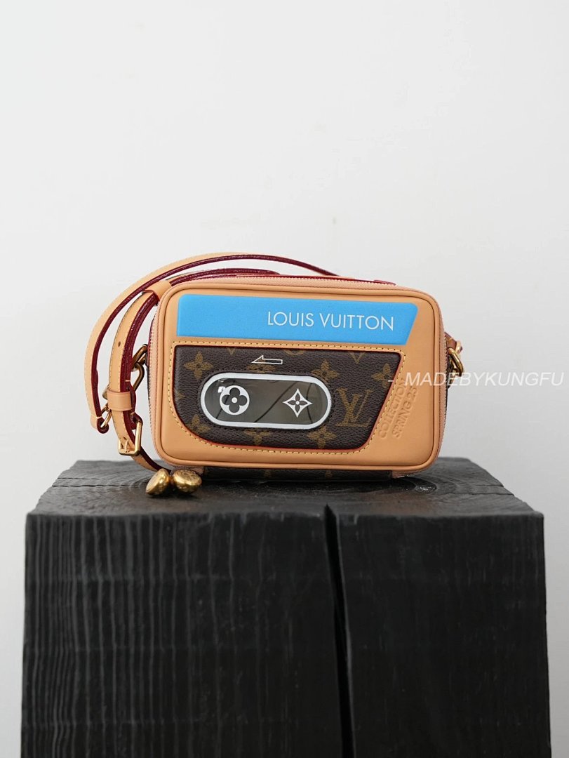 【A+ Item ID 8510 Tape Recorder Crossbody Bag “ Imported Cowhide ” Gold Piece Hardware - Image 16
