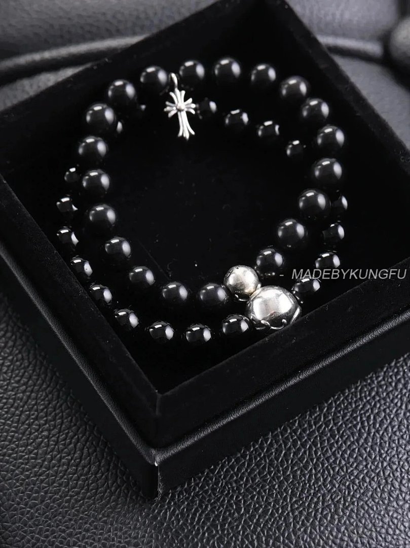 【A+ Item ID 8385 Two New Colors Added -Chrome-Hearts-CH- Crow Heart (Gemstone Bracelet) - Image 6