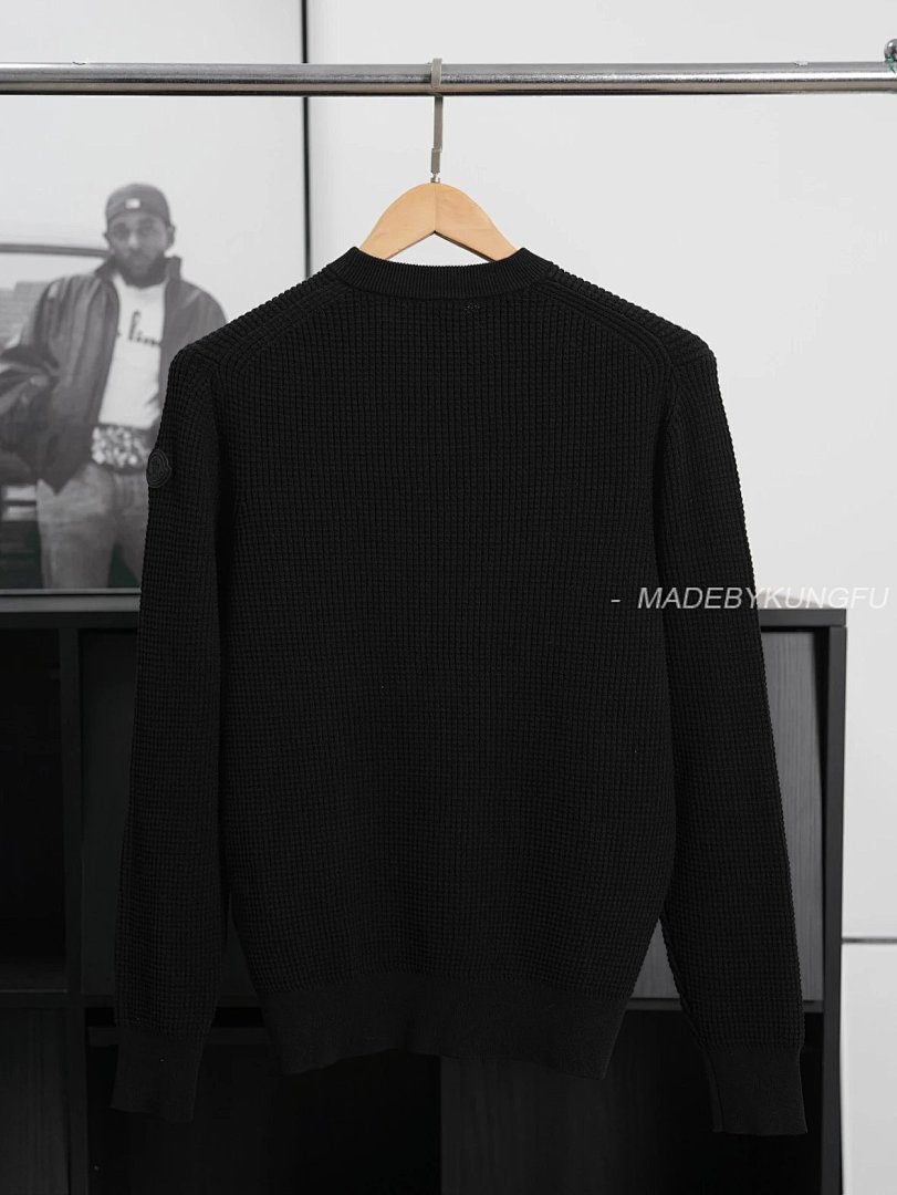 【A+ Item ID 8177 CottonSweater _3D Waffle_ Three Color Logo Round Neck Long Sleeve Knit - Image 7