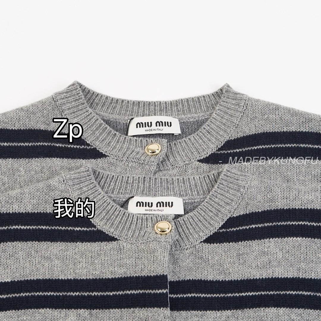 【A+ Item ID 8004 M1UM1U Miu Double-Layer Knitted Logo Patch Cardigan With _Precise - Image 17