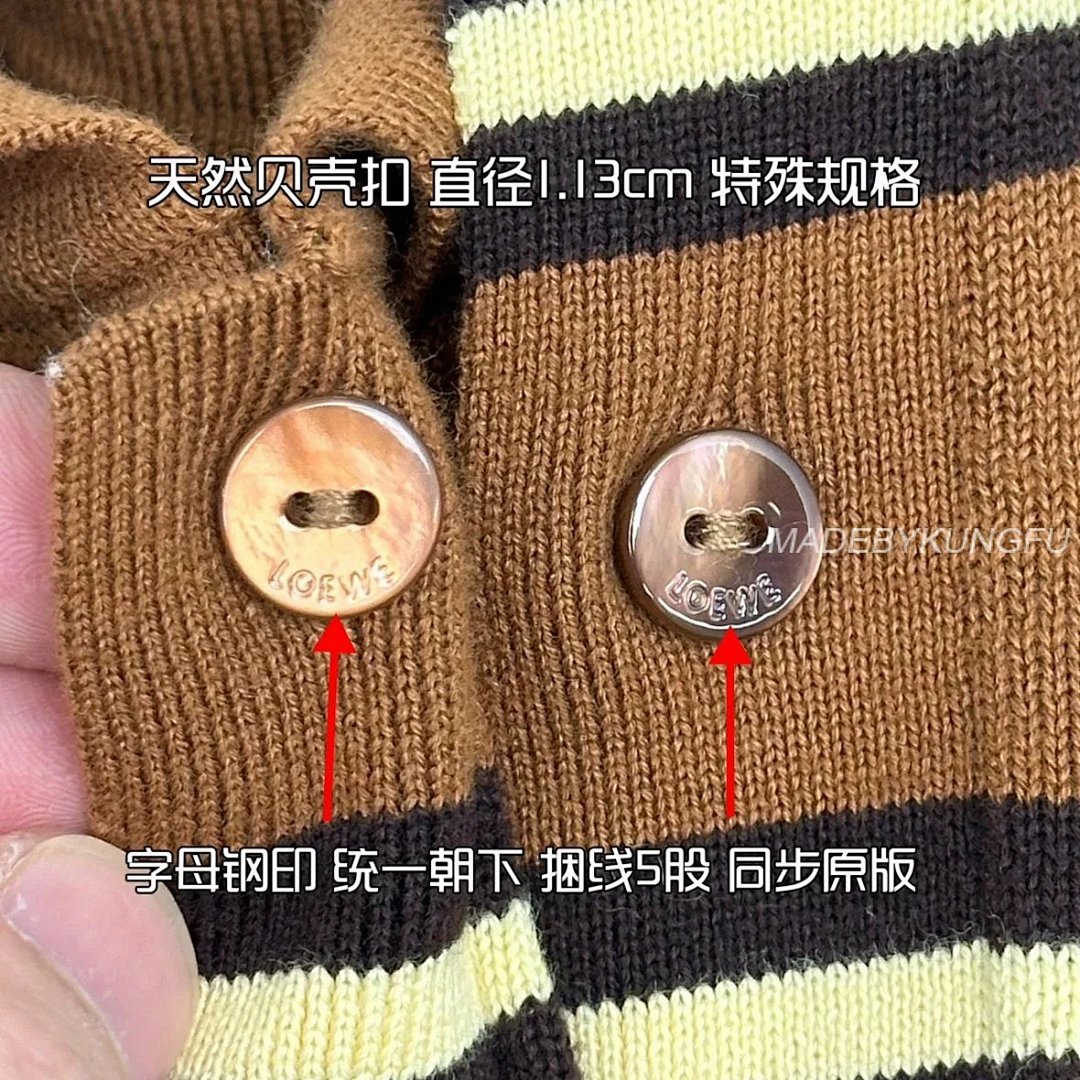 【A+ Item ID 8202 L0EWE- Luo Yiwei -2024Ss- Striped Knitted Cotton Polo Shirt (Brown St) - Image 5