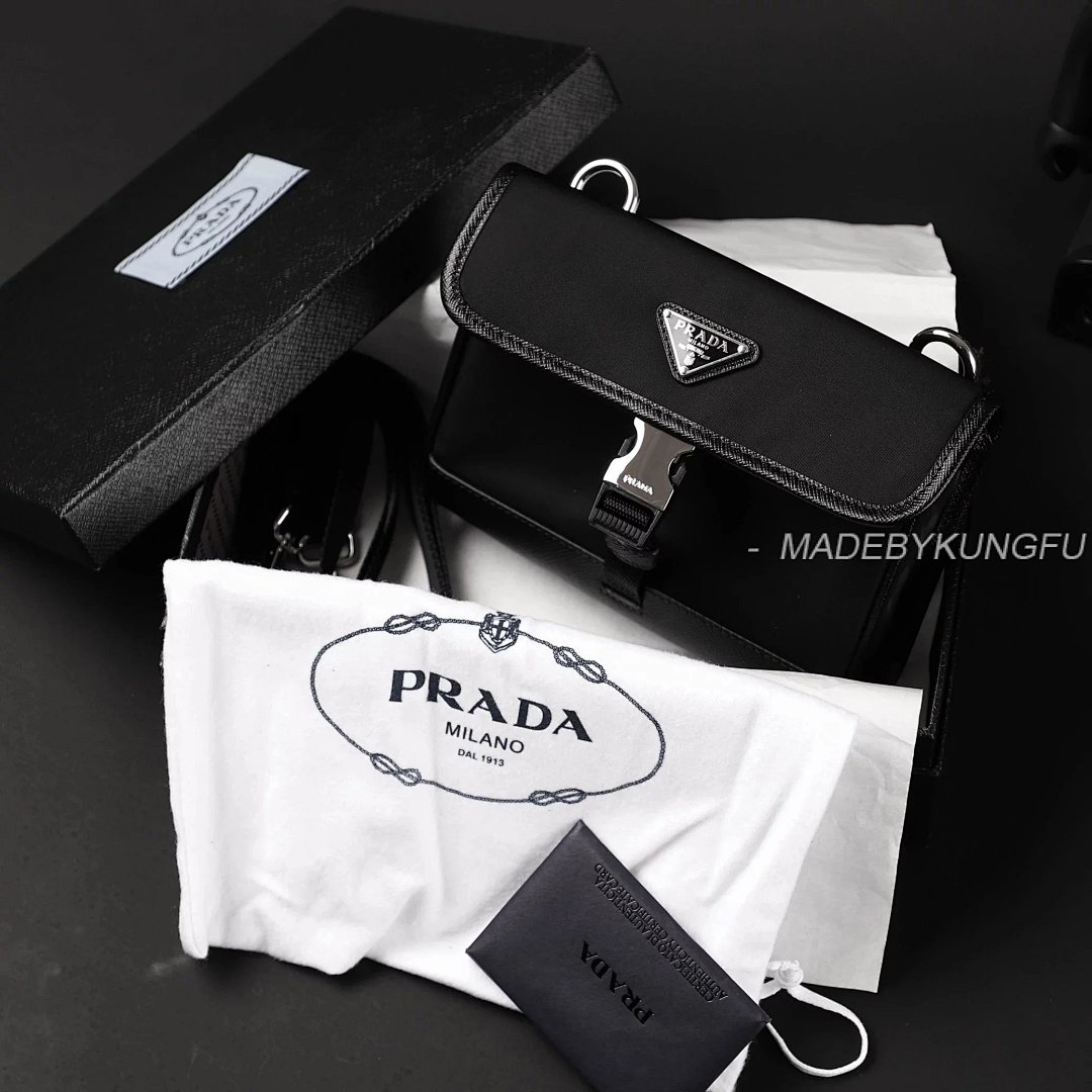 【A+ Item ID 8506 Prad Nylon Leather Phone Bag Tested To Hold 2 Max Models (With Card) - Image 31