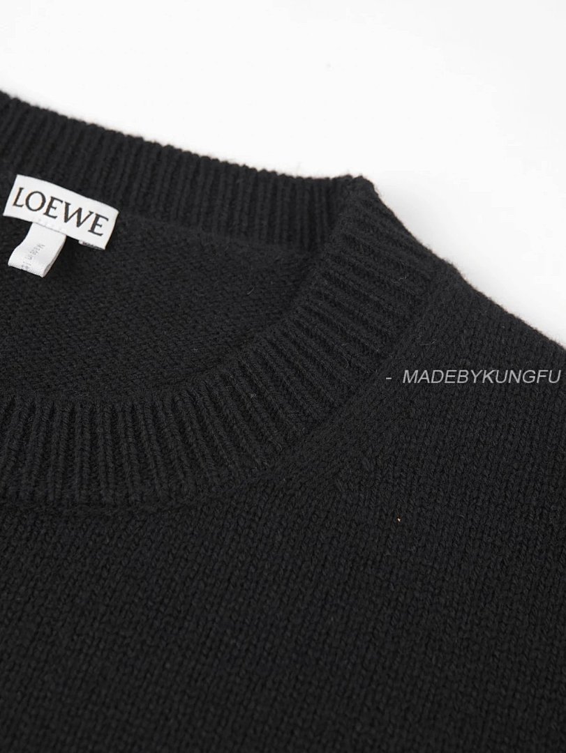 【A+ Item ID 8083 L0EWE Luo Yiwei “100% Superfine Merino Wool ”FW23Logo Embroidered Roun - Image 11