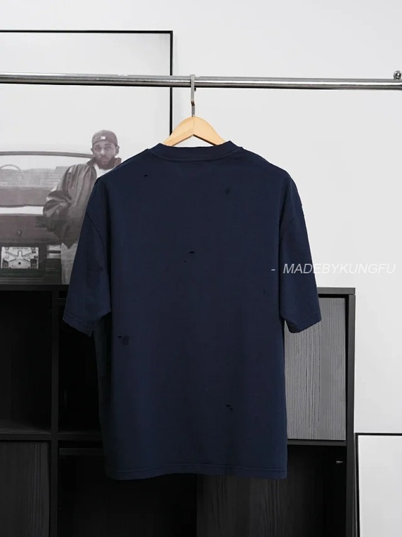 【A+ Item ID 9011 Acne FW25 Logo Printed Distressed Short Sleeved Shirt - Image 37