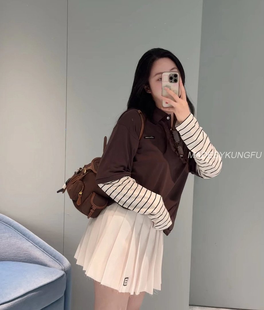 【A+ Item ID 8184 M1U-M1U Miu Long Sleeves “60 Double Combed Cotton ” Relaxed Fit Po - Image 5