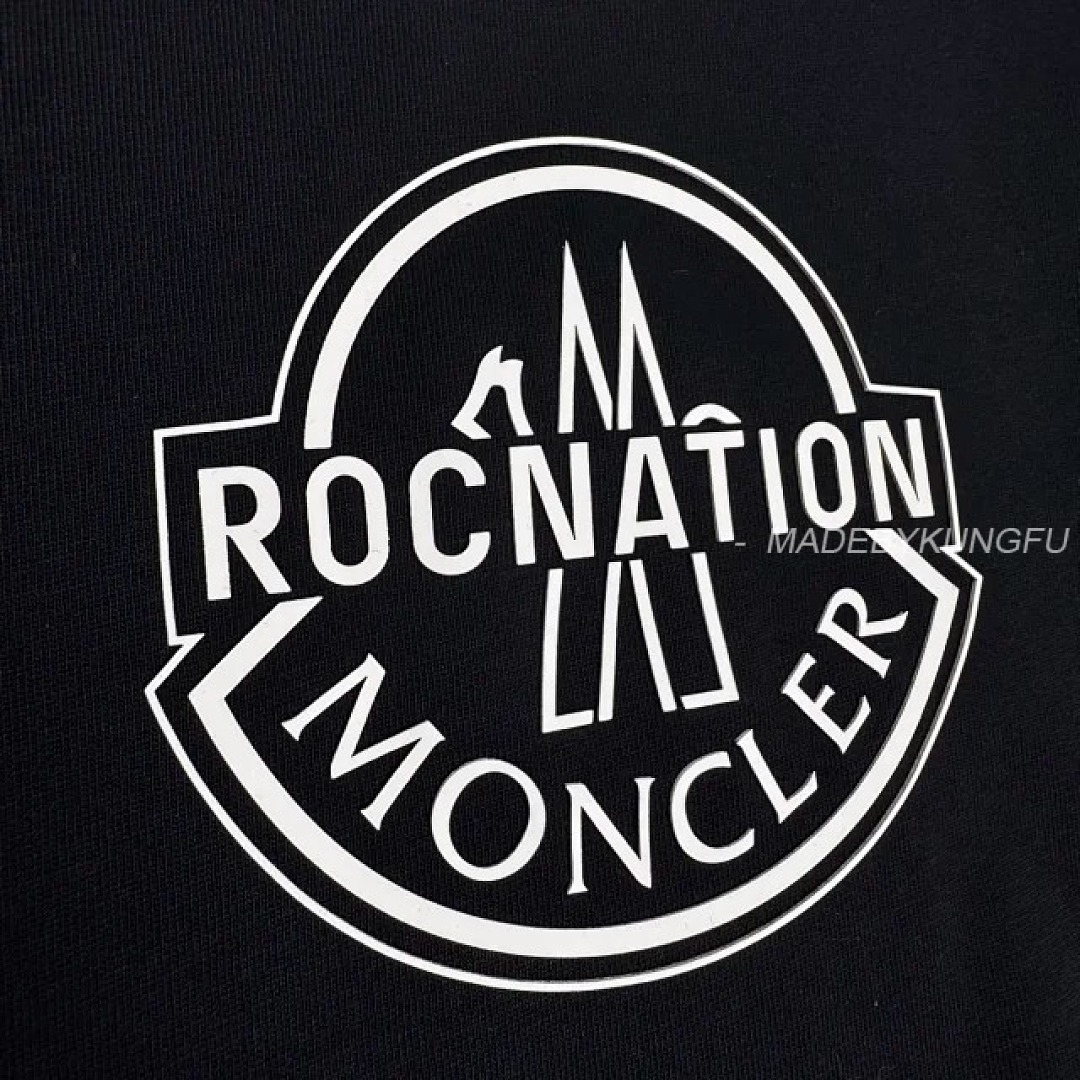 【A+ Item ID 9035 Mon X RocNation Collaboration Solid Color Left Chest Logo Short Sleeved T-Shirt - Image 19