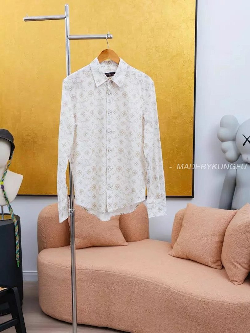 【A+ Item ID 8209 Advanced Customization -2023Ss All Over Print Old Flower Shirt (Gold) - Image 16
