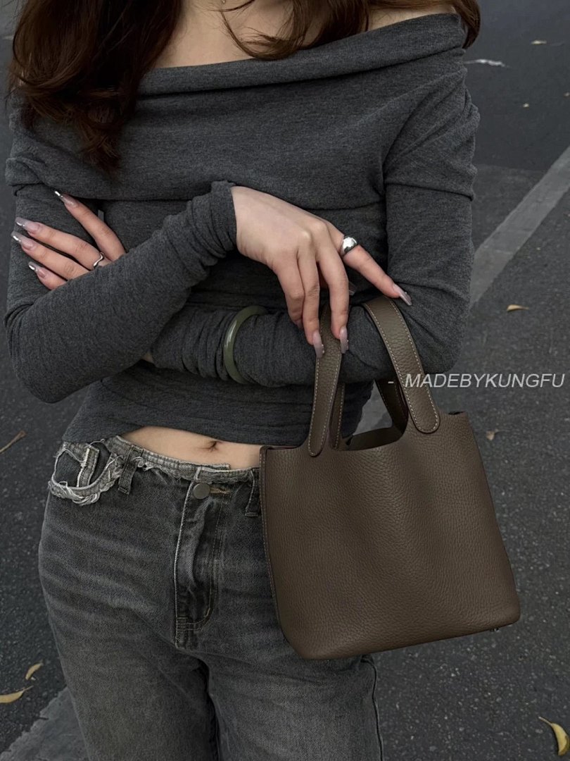 【A+ Item ID 8487 HERME3-Majia-Picoting-Lock-18- Gold Buckle (Calf Leather Vegetable) - Image 36