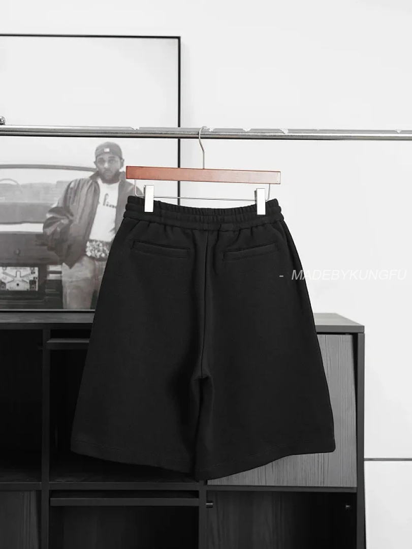 【A+ Item ID 9064 D1OR Dark Jacquard Cotton Blended Plain Knitted Oblique Printed Casual Shorts - Image 31