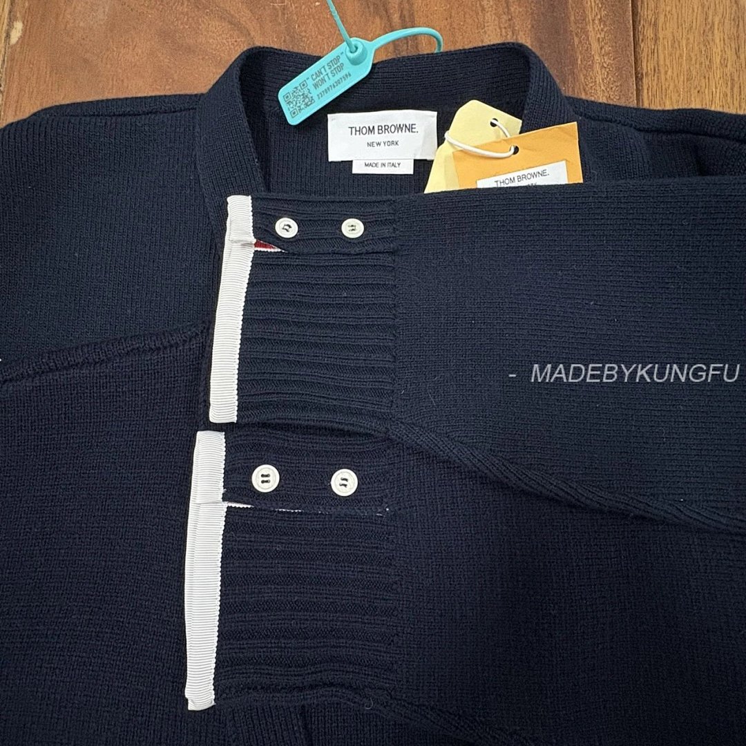 【A+ Item ID 8005 Striped Long Sleeves Single Breasted V Collared Sweater Blue (Same St) - Image 36