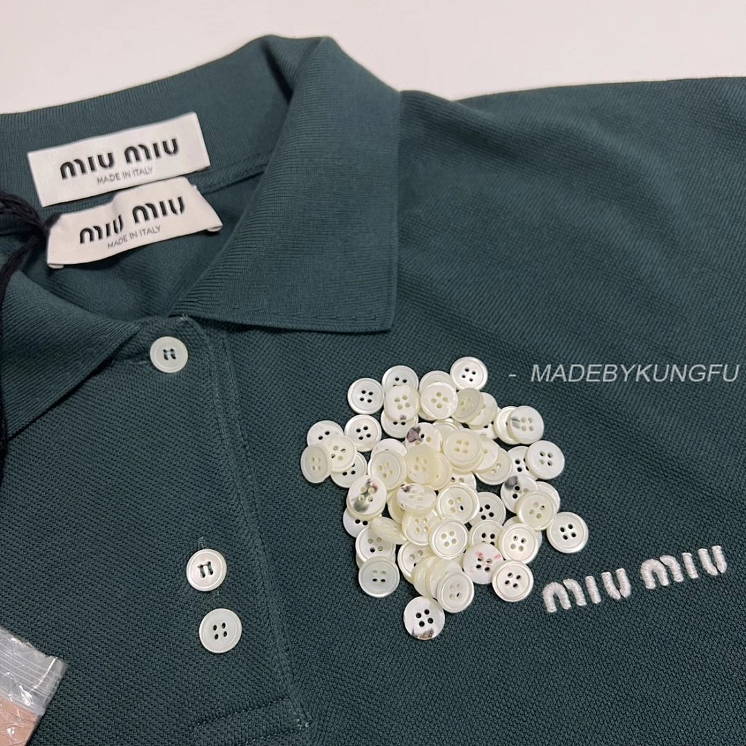 【A+ Item ID 8185 M1UM1U Miu Summer Series -50 Long-Staple Cotton Pique POLO (Green) - Image 34