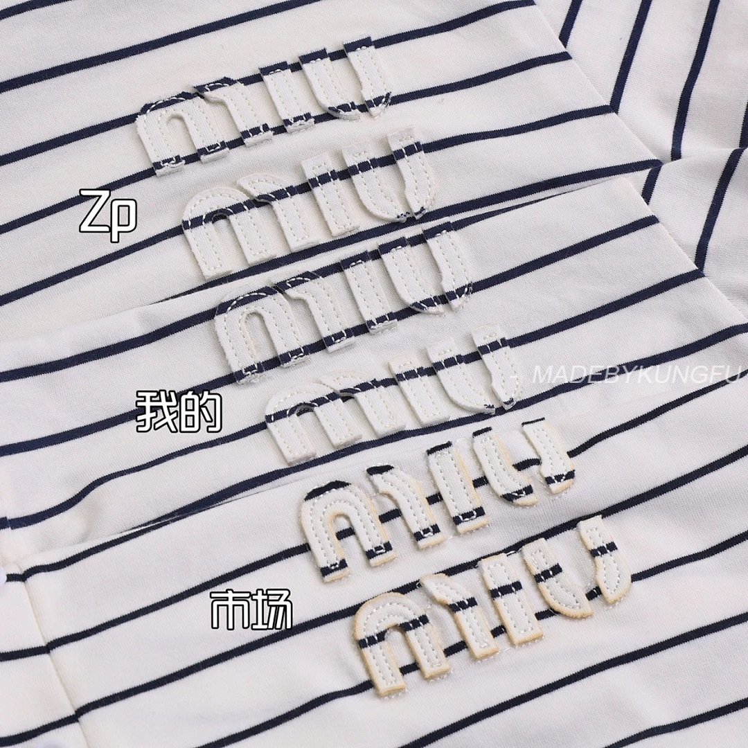 【A+ Item ID 8205 M1uM1U- Miu -2024Ss- Black And White Stripes Polo Shirt (Chest Le) - Image 38