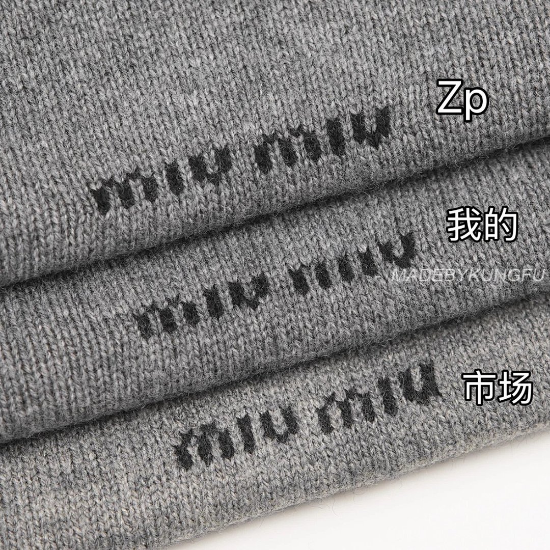 【A+ Item ID 8264 M1UM1U Miu FW25 Contrasting _Cashmere Mixed Yarn_ V-Neck Knitted S - Image 19