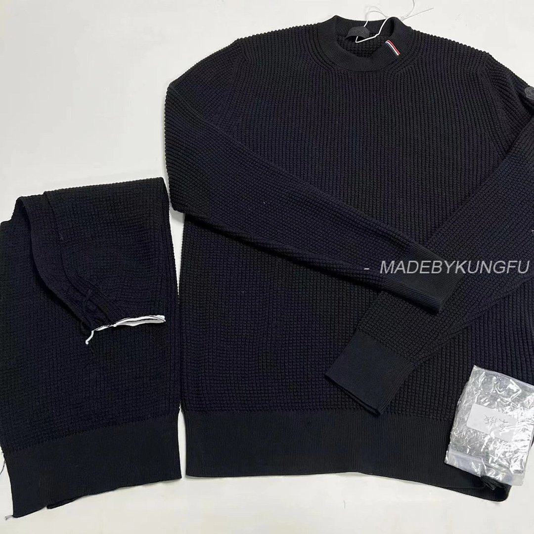 【A+ Item ID 8177 CottonSweater _3D Waffle_ Three Color Logo Round Neck Long Sleeve Knit - Image 28