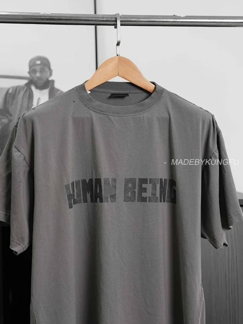 【A+ Item ID 9002 BLCG Letter Printed Round Neck Short Sleeved Shirt - Image 28