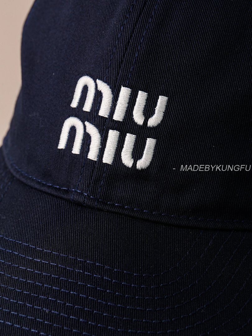 【A+ Item ID 8417 MiuMiu- Miu -2024FW- Drawstring Contrasting Baseball Cap (Embroid) - Image 10