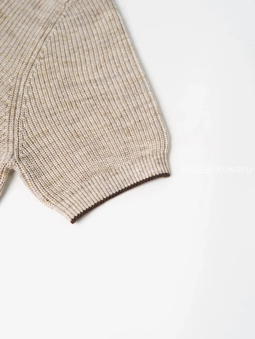 【A+ Item ID 9076 BC Natural Beimu Button Ribbed Knitted Collar Cotton Top Polo Shirt - Image 23