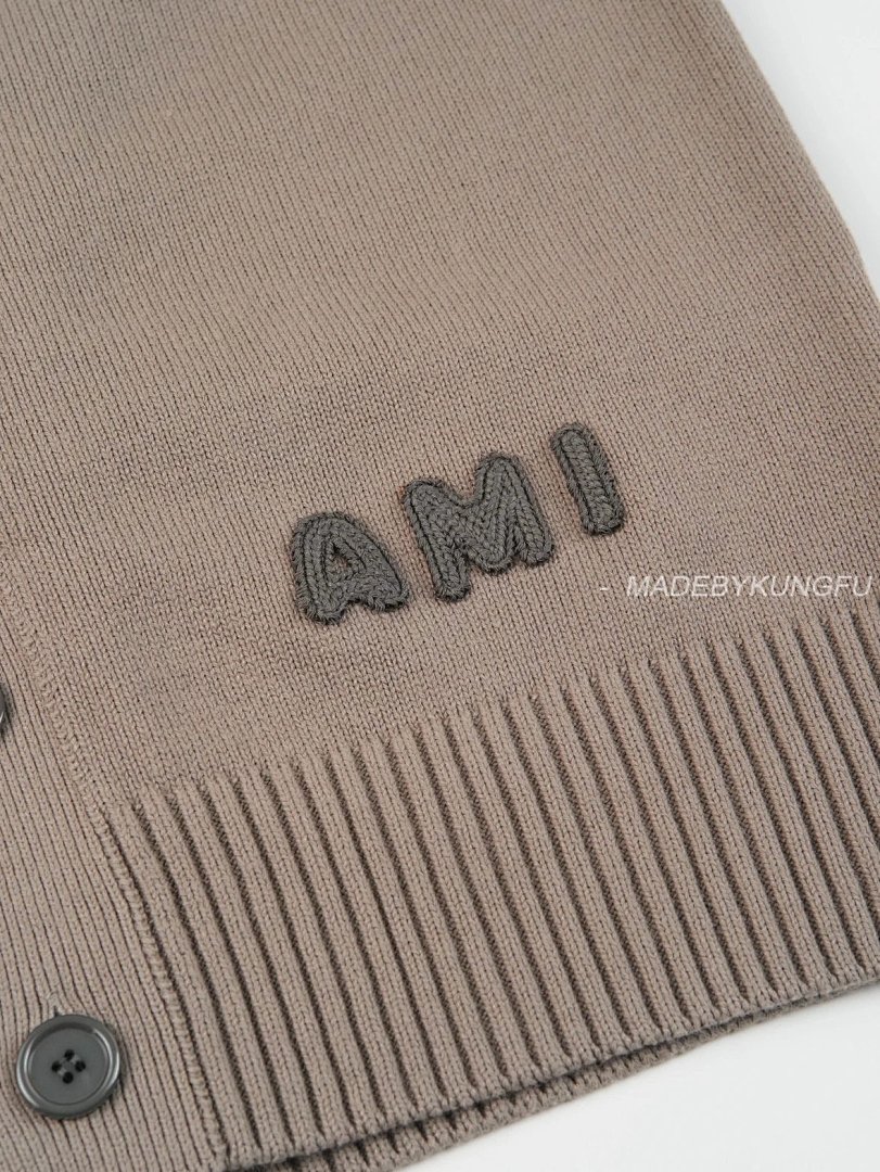 【A+ Item ID 8001 AMI Embroidered Logo V Collared Long Sleeve Sweater “85% Cotton ➕15% C - Image 5