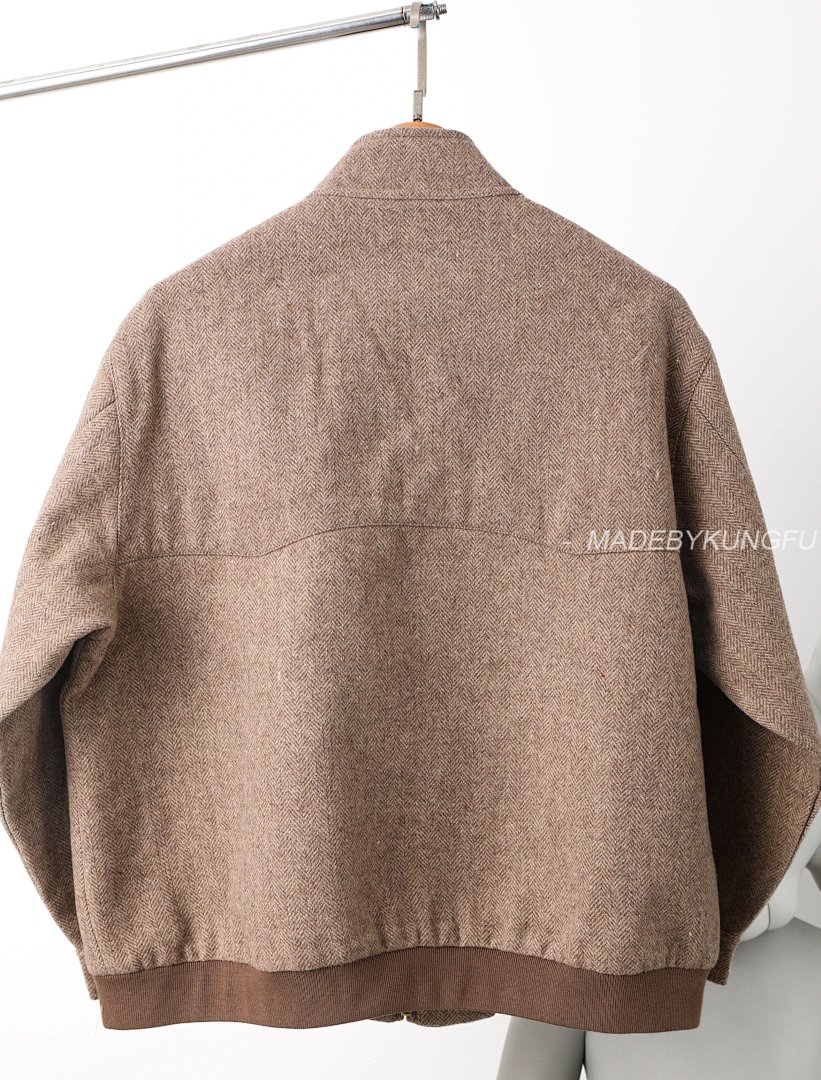 【A+ Item ID 8035 M1U-Miu-2024-Ss-Herringbone Wool Harrington Jacket (Stand Collar Work) - Image 19