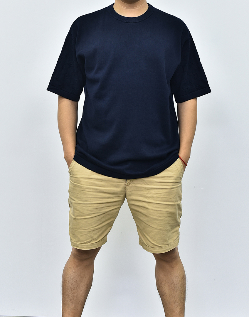 Other 1V Knit Sleeve Jacquard Tee - Image 6