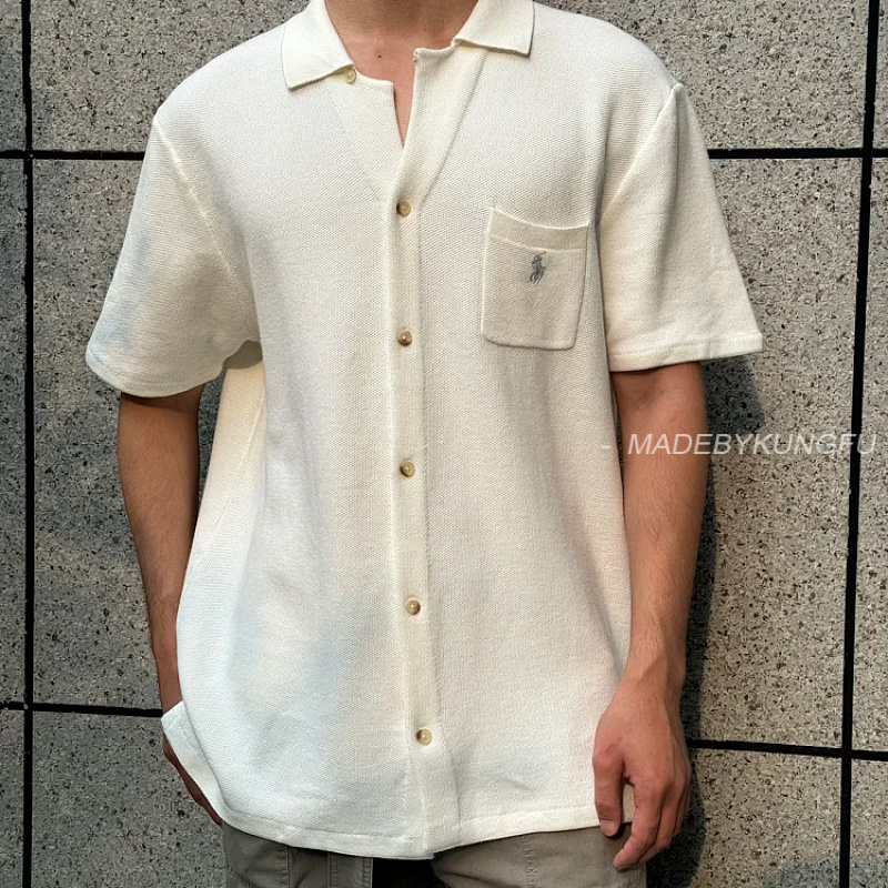 【A+ 【A+ Item ID 9089 LR Poluoge Flat Machine Weaving Method Cotton Solid Color Pony Embroidery Short Sl, photo 1