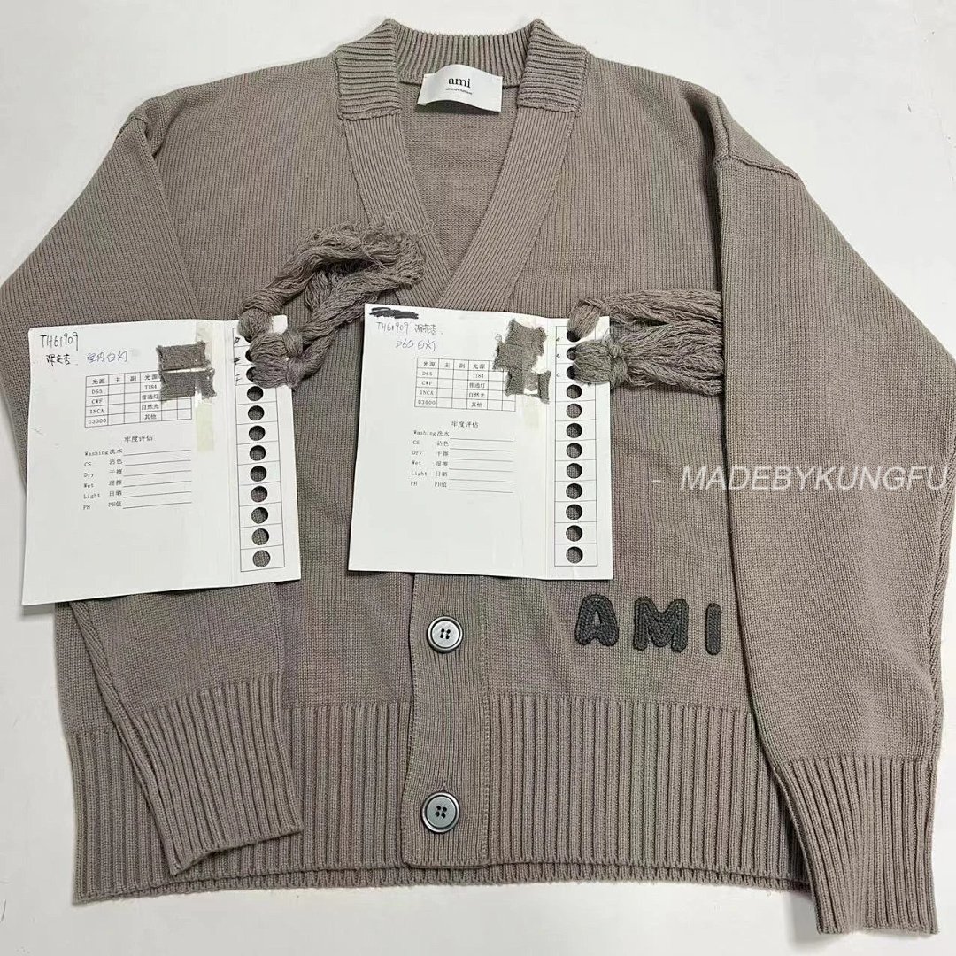 【A+ Item ID 8001 AMI Embroidered Logo V Collared Long Sleeve Sweater “85% Cotton ➕15% C - Image 31