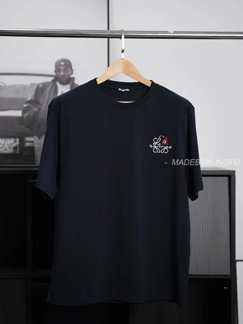 【A+ Item ID 9021 Loe×Wain Joint Solid Color Round Neck Short Sleeve T-Shirt - Image 29