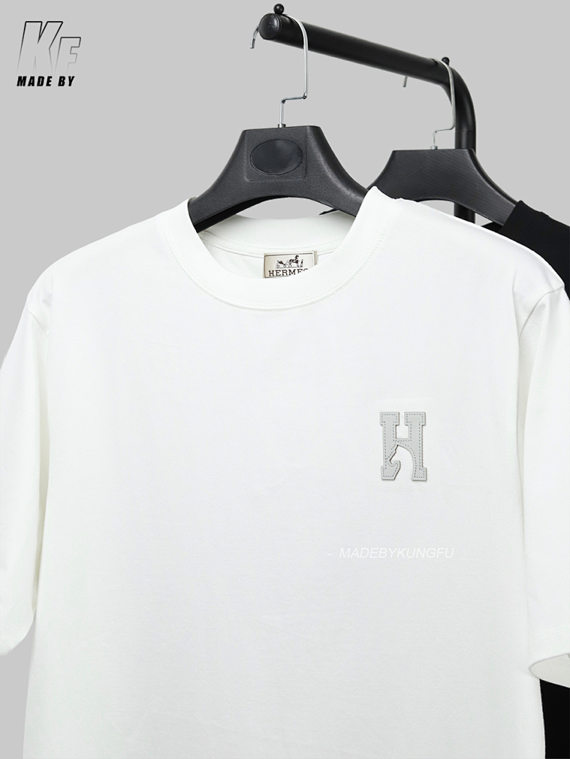 Other Herms Leather Label Embroidered Tee - Image 17