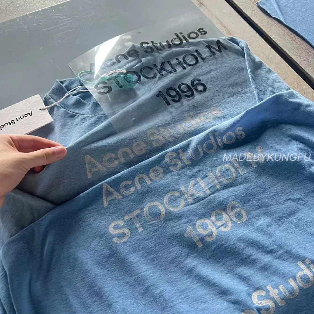 【A+ Item ID 9075 Acne Lazy Style 1996 Series Classic Logo Printed Short Slimming T-Shirt Unisex - Image 24