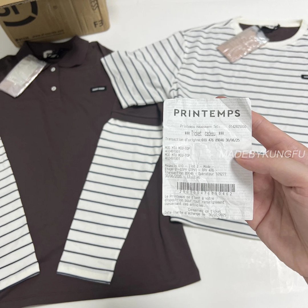 【A+ Item ID 8184 M1U-M1U Miu Long Sleeves “60 Double Combed Cotton ” Relaxed Fit Po - Image 49