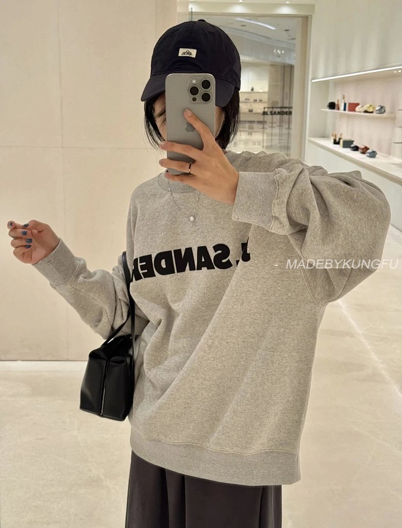 【A+ Item ID 8081 JILSANDER-Logo Printed Sweatshirt (Ribbed Crew Neck Loose Long Sleeve) - Image 23