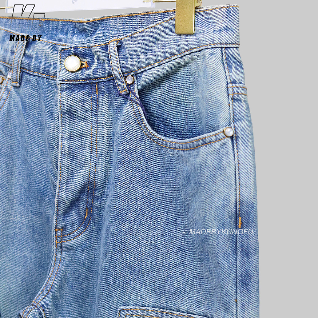 Christian Louboutin 1V Leather Label Pocket Embroidered Jeans - Image 18