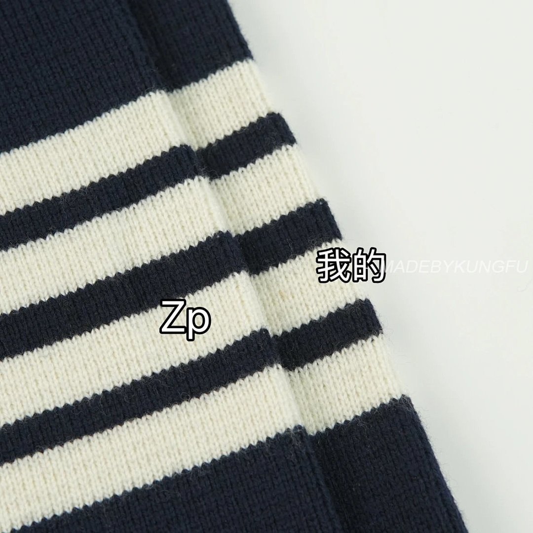 【A+ Item ID 8005 Striped Long Sleeves Single Breasted V Collared Sweater Blue (Same St) - Image 22