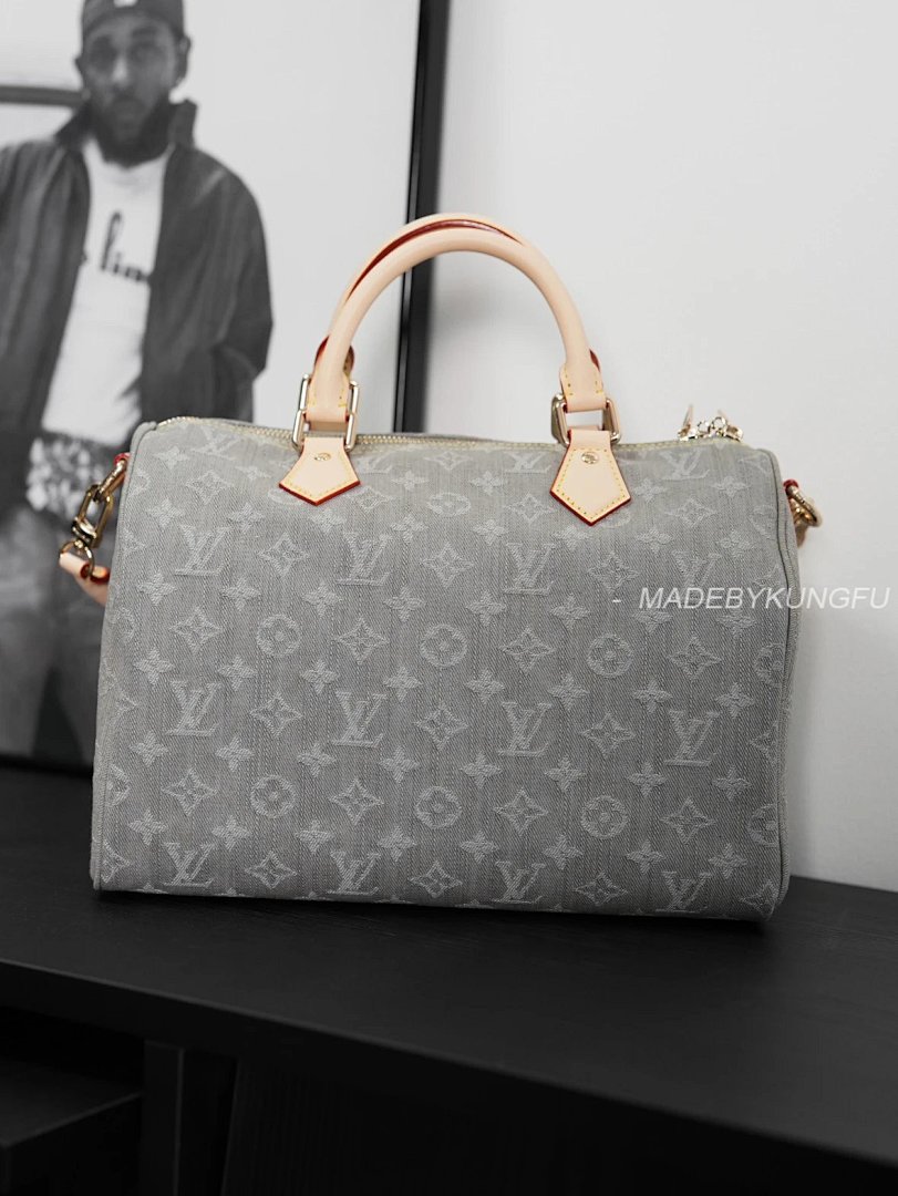 【A+ Item ID 8509 Speedy-Soft-30- Gray Denim Removable Leather Tag (Hardware Acce) - Image 3