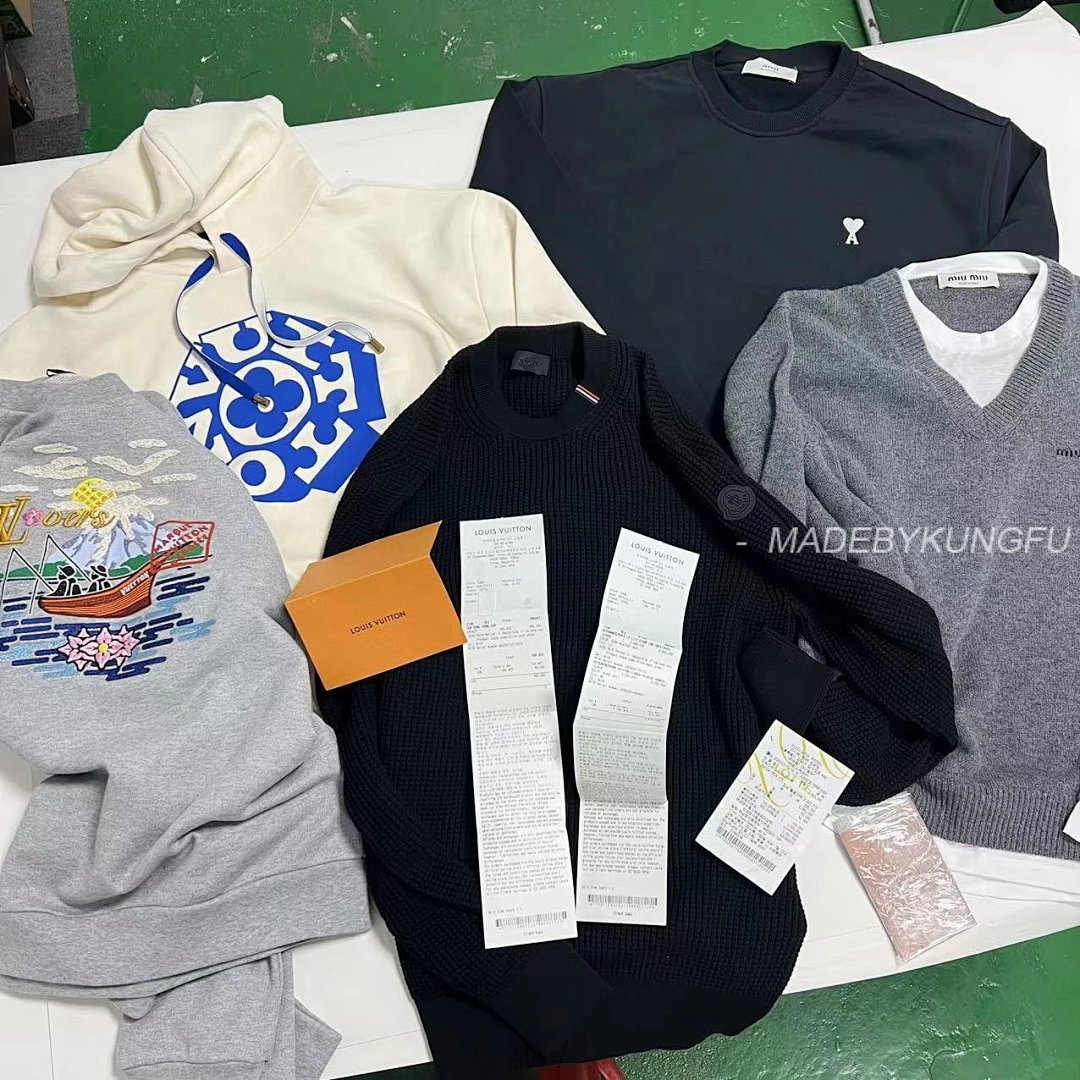 【A+ Item ID 8177 CottonSweater _3D Waffle_ Three Color Logo Round Neck Long Sleeve Knit - Image 29
