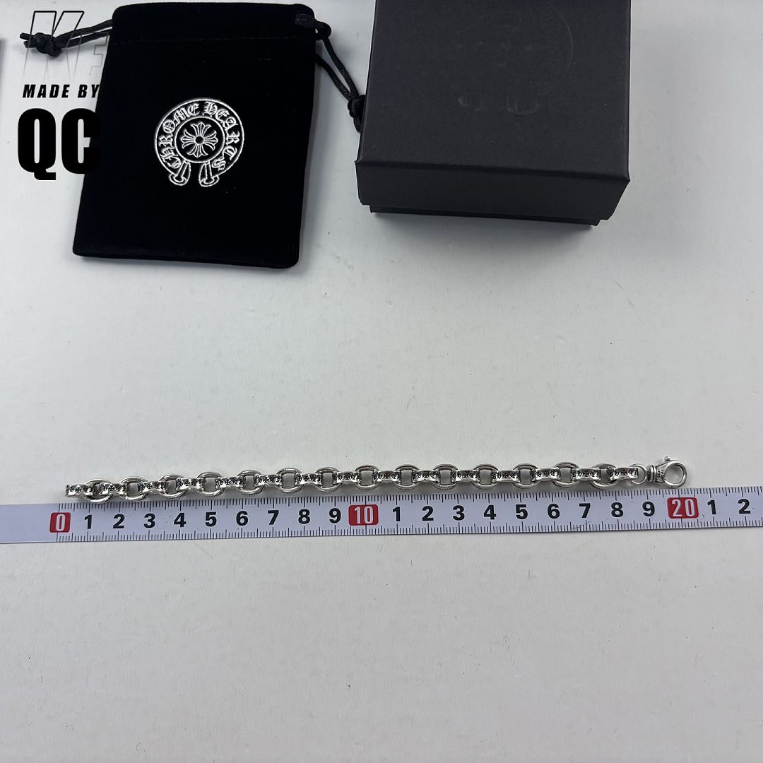 【A+ Item ID 8376 Chrome-Hearts- Crow Heart -Paperchain- Classic Thin Cuban Bracelet (P) - Image 31