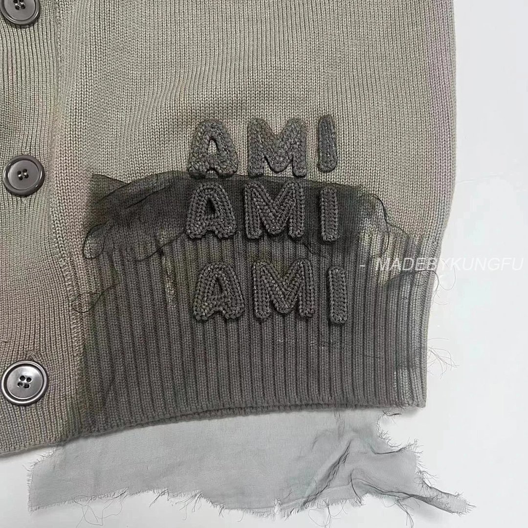 【A+ Item ID 8001 AMI Embroidered Logo V Collared Long Sleeve Sweater “85% Cotton ➕15% C - Image 23