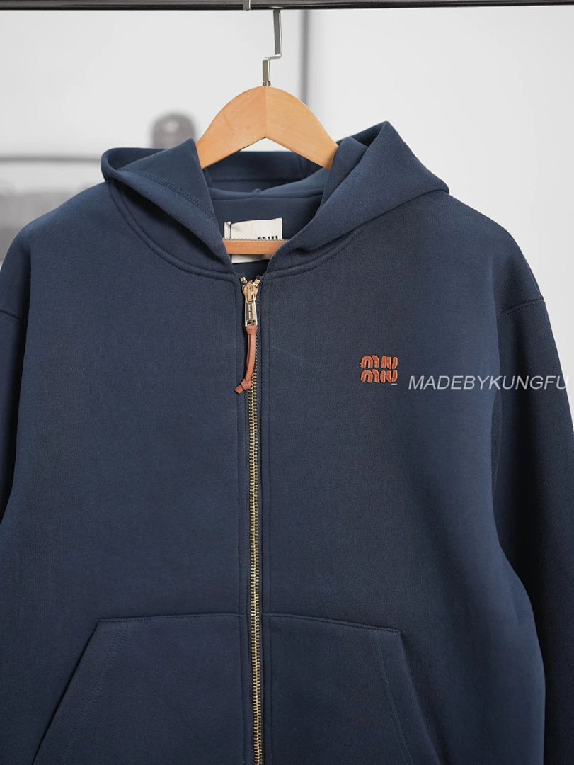 【A+ Item ID 8044 Miu SS24- Custom Hardware (Letter Logo Printed Zip Hooded Long-Sl) - Image 8