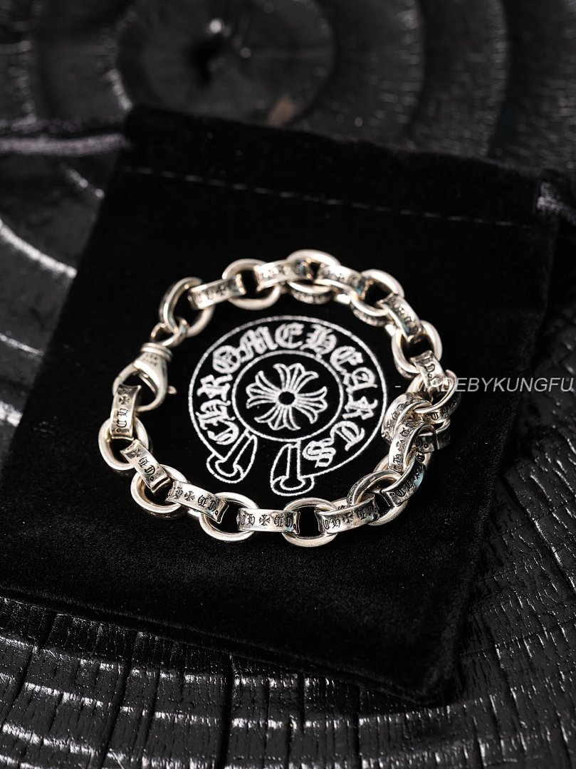 【A+ Item ID 8376 Chrome-Hearts- Crow Heart -Paperchain- Classic Thin Cuban Bracelet (P) - Image 12