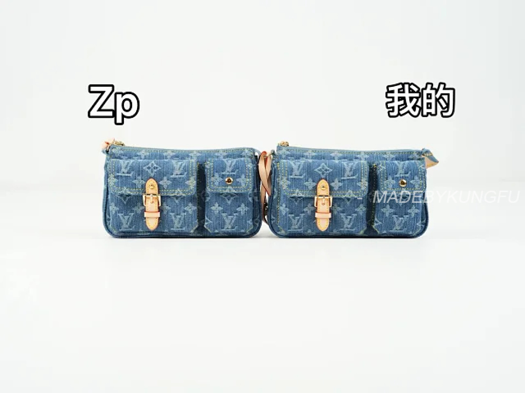 【A+ Item ID 9060 1V PA Denim Danning Chain Head Hanging Fabric Handheld Shoulder Bag Women's (Blue) - Image 35