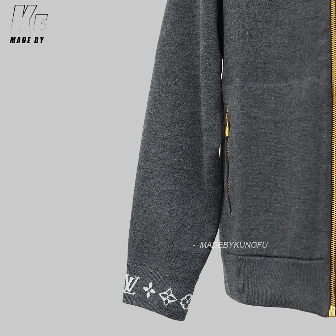 Christian Louboutin 1V Knitted Collar Jacquard Zip Up - Image 11