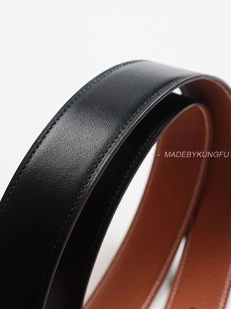 【A+ Item ID 8399 Hermes 3-2020Ss (Classic H Logo Letter Belt Double Sided Calf Leath) - Image 15