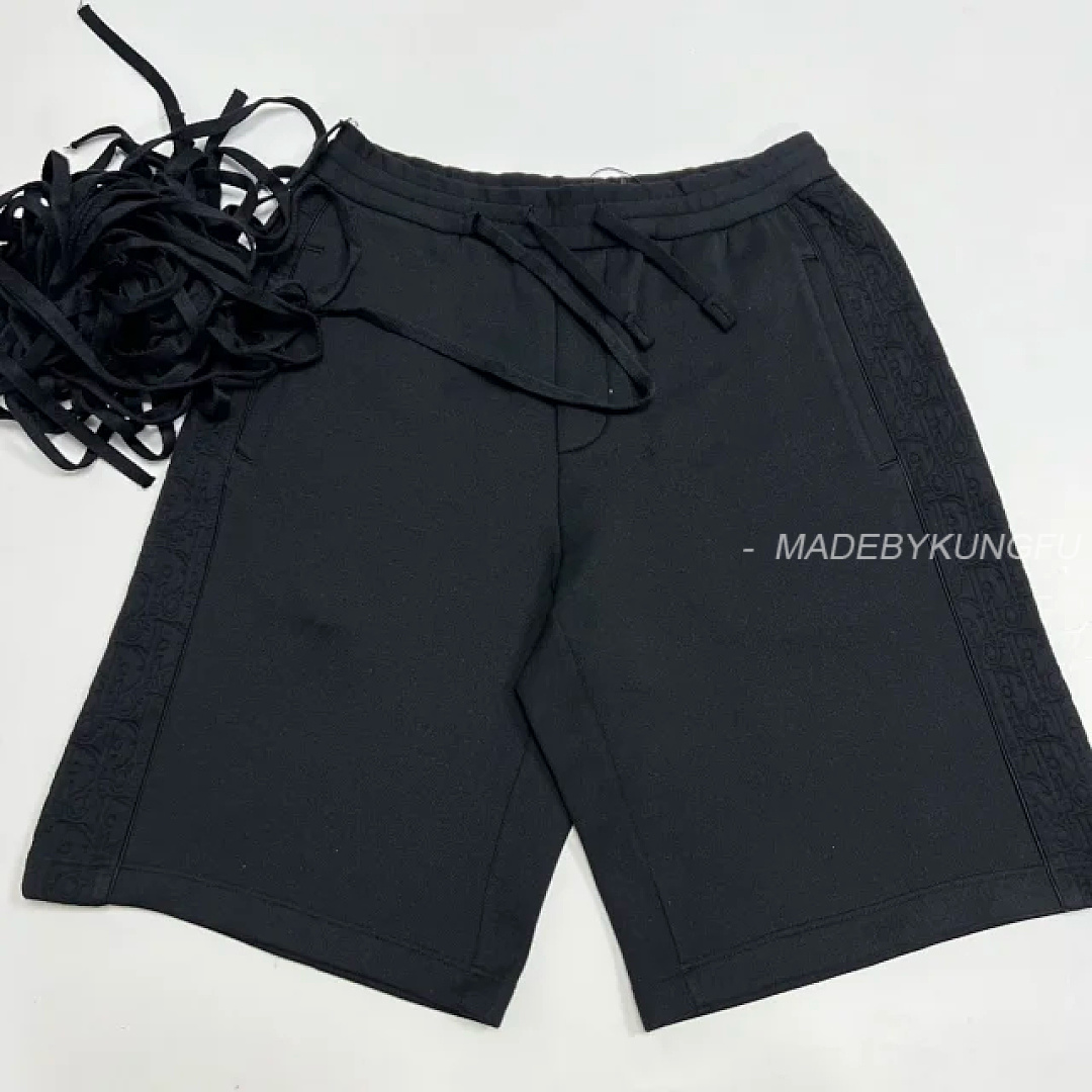 【A+ Item ID 9064 D1OR Dark Jacquard Cotton Blended Plain Knitted Oblique Printed Casual Shorts - Image 8