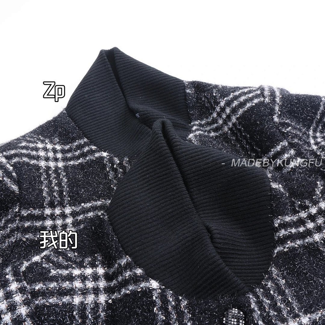 【A+ Item ID 8026 CHANE1- Chanel 22K Tweed Black And White Checkered Floral Coat - Image 29