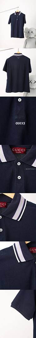 【A+ Item ID 8313 GUCC1-GC-2024Ss-Basic Striped Collar Polo Shirt (High Setting Bead Co) - Image 5