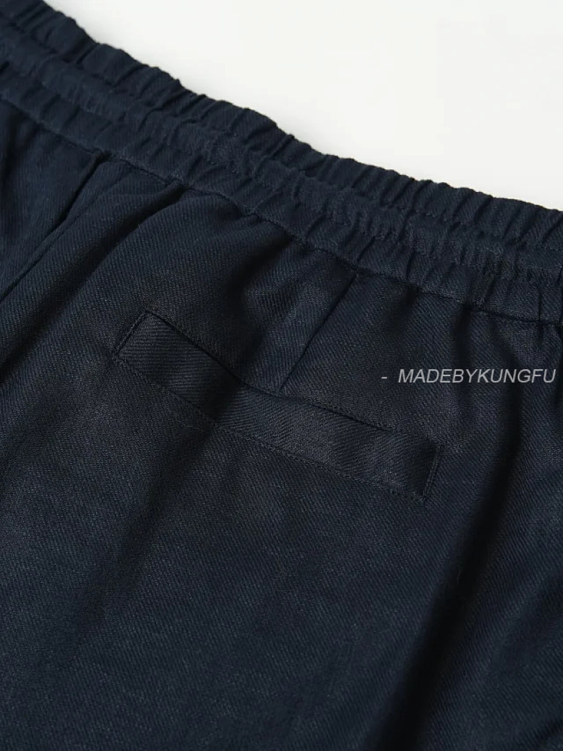 【A+ Item ID 9079 BC Natural Linen Rolled Edge Shorts With Double Pleat Design, Drawstring, Elastic - Image 15