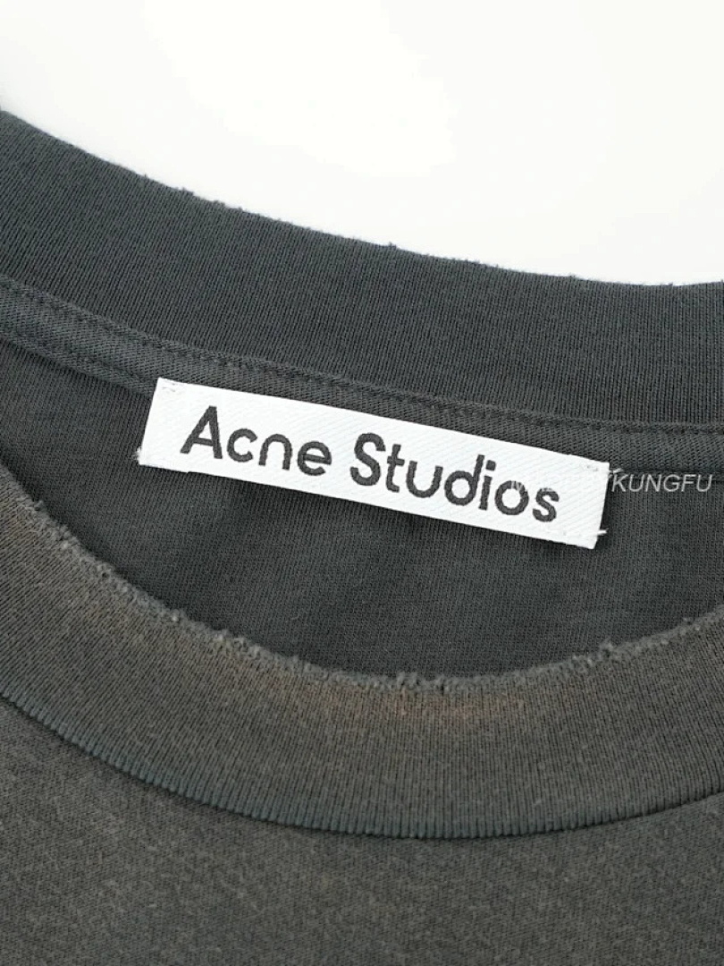【A+ Item ID 9010 Acne Letter Print Round Neck Off Shoulder Long Sleeved Shirt - Image 16
