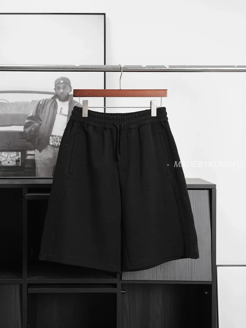 【A+ Item ID 9064 D1OR Dark Jacquard Cotton Blended Plain Knitted Oblique Printed Casual Shorts - Image 33