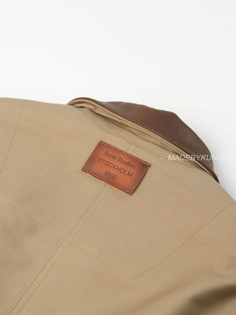 【A+ Item ID 8008 Acne-“ Leather Collar ”SS25 Solid Color Pocket Zipper Snap Button Jack - Image 7