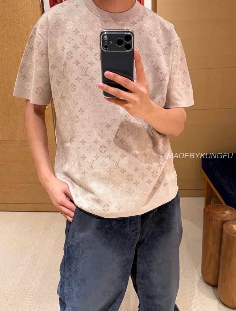 【A+ Item ID 9034 1V Early Spring Men's Series Full Print Old Flowers MONOGRAM Round Neck Shirt Jacq - Image 6